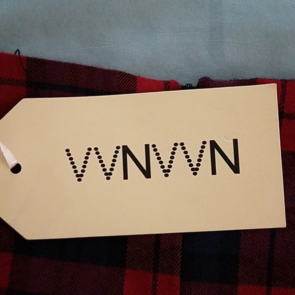 VVNVVN RED PLAID ZIPPER SKIRT.SIZE XS - Picture 7 of 8